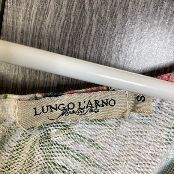 Lungo L'arno Italy Floral Linen Long Beach Dress Small - Picture 3 of 6